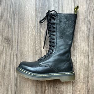 Dr. Martens 1B99 Virginia Mid Calf Black Leather Boots